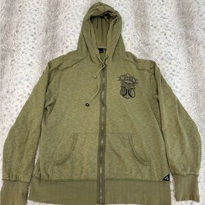 Hurley Olive Green Zip-Up Hoodie